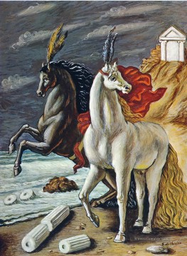 Die göttlichen Pferde 1963 Giorgio de Chirico Metaphysischen Surrealismus Ölgemälde